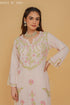 Aarti in Chikankari Kurta Set In Rayon - Beige